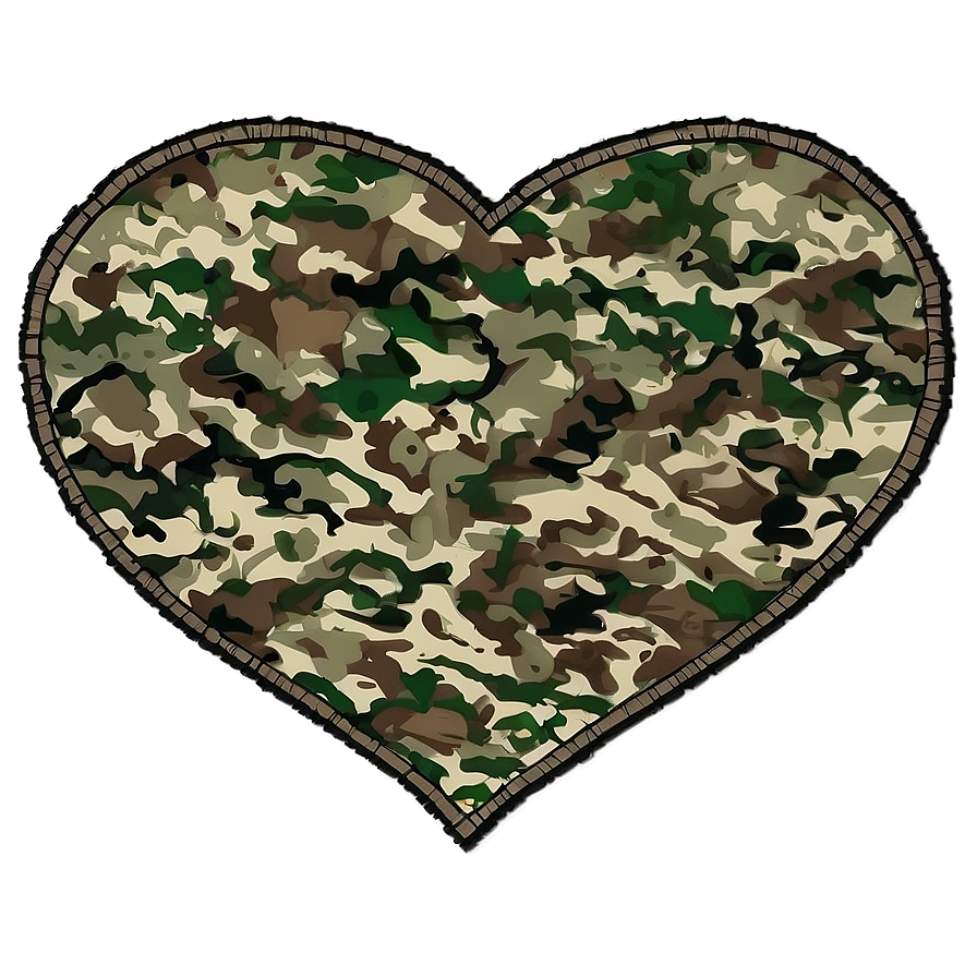 Camo Heart Graphic Png 05062024 PNG Image