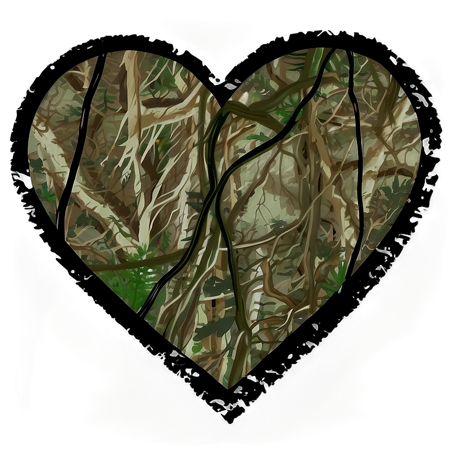 Camo Heart Graphic Png Yjd PNG Image