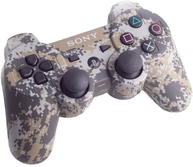 Camo Pattern Dual Shock Controller PNG Image