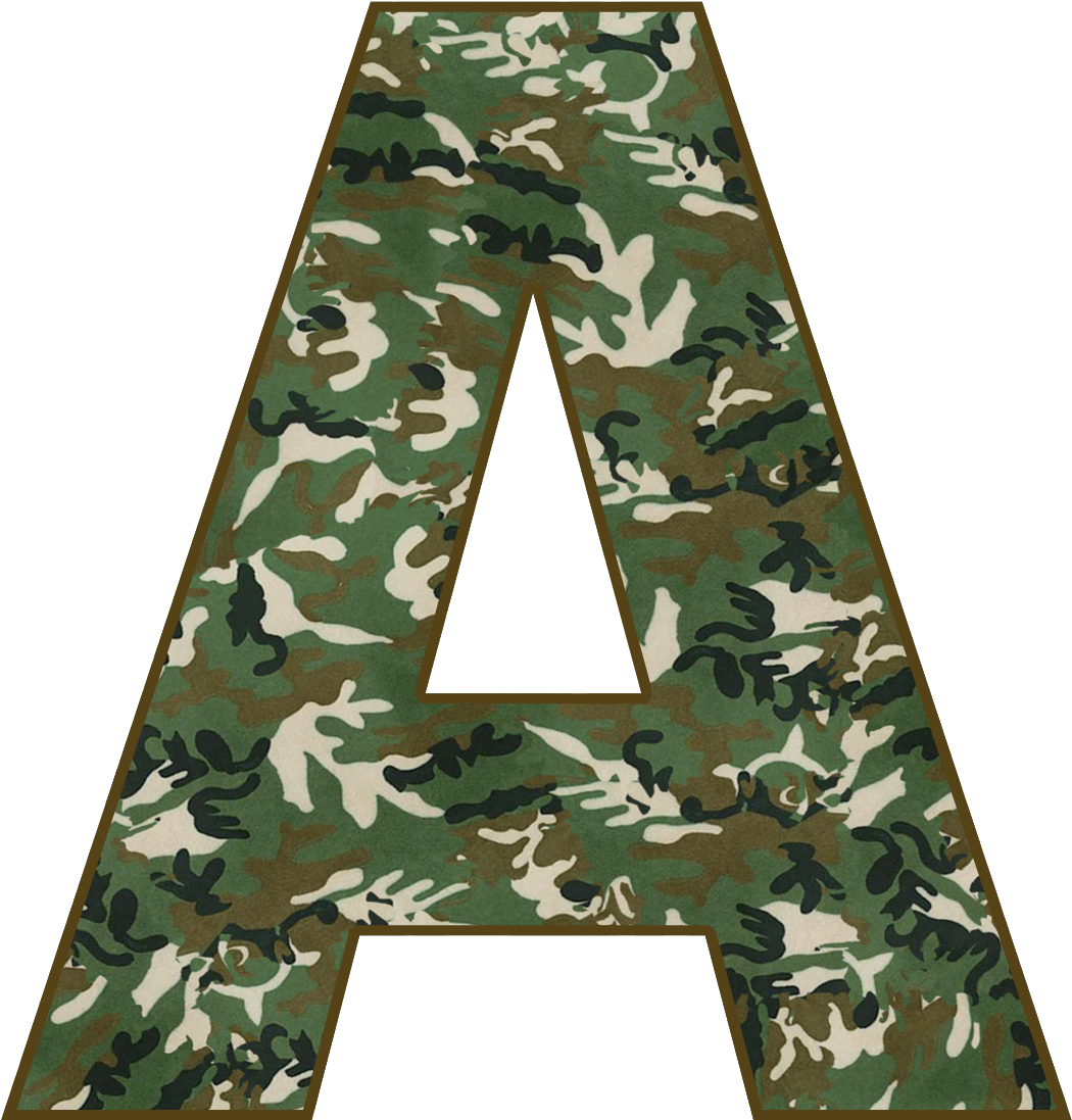 Camo Pattern Letter A PNG Image