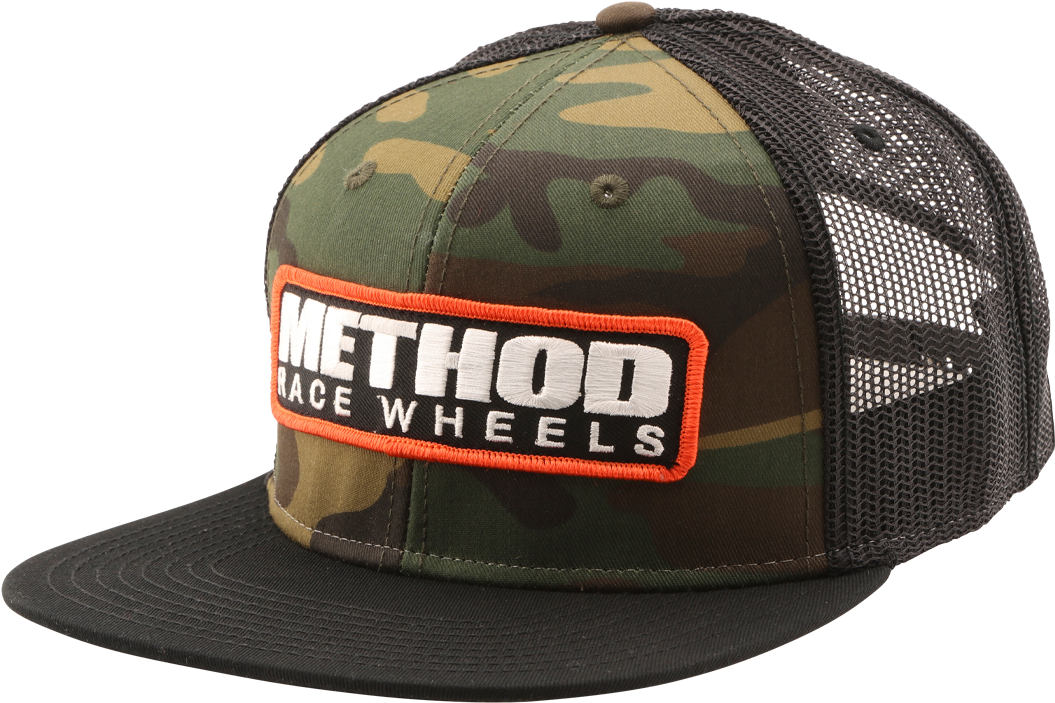 Camo Trucker Hat Method Race Wheels Logo PNG Image