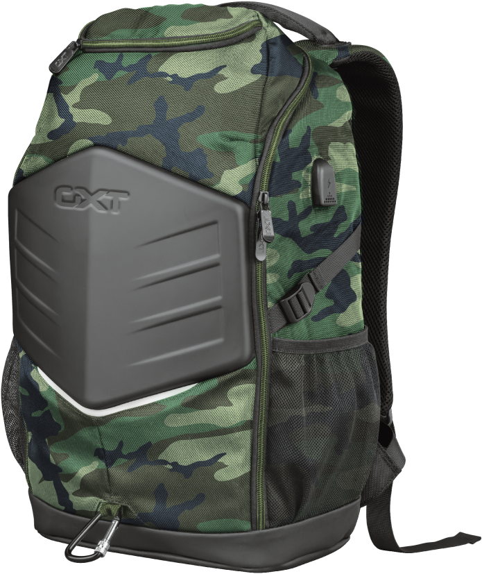 Camouflage Backpackwith Hardshell Cover PNG Image