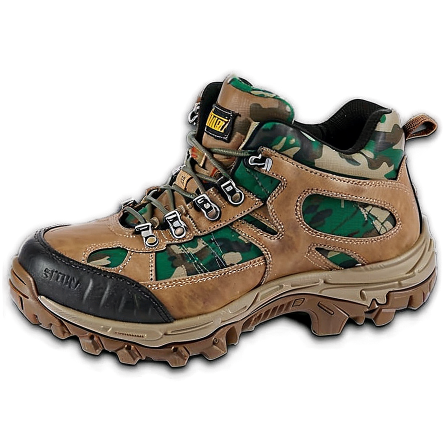 Camouflage Hiking Boots Png Cse PNG Image