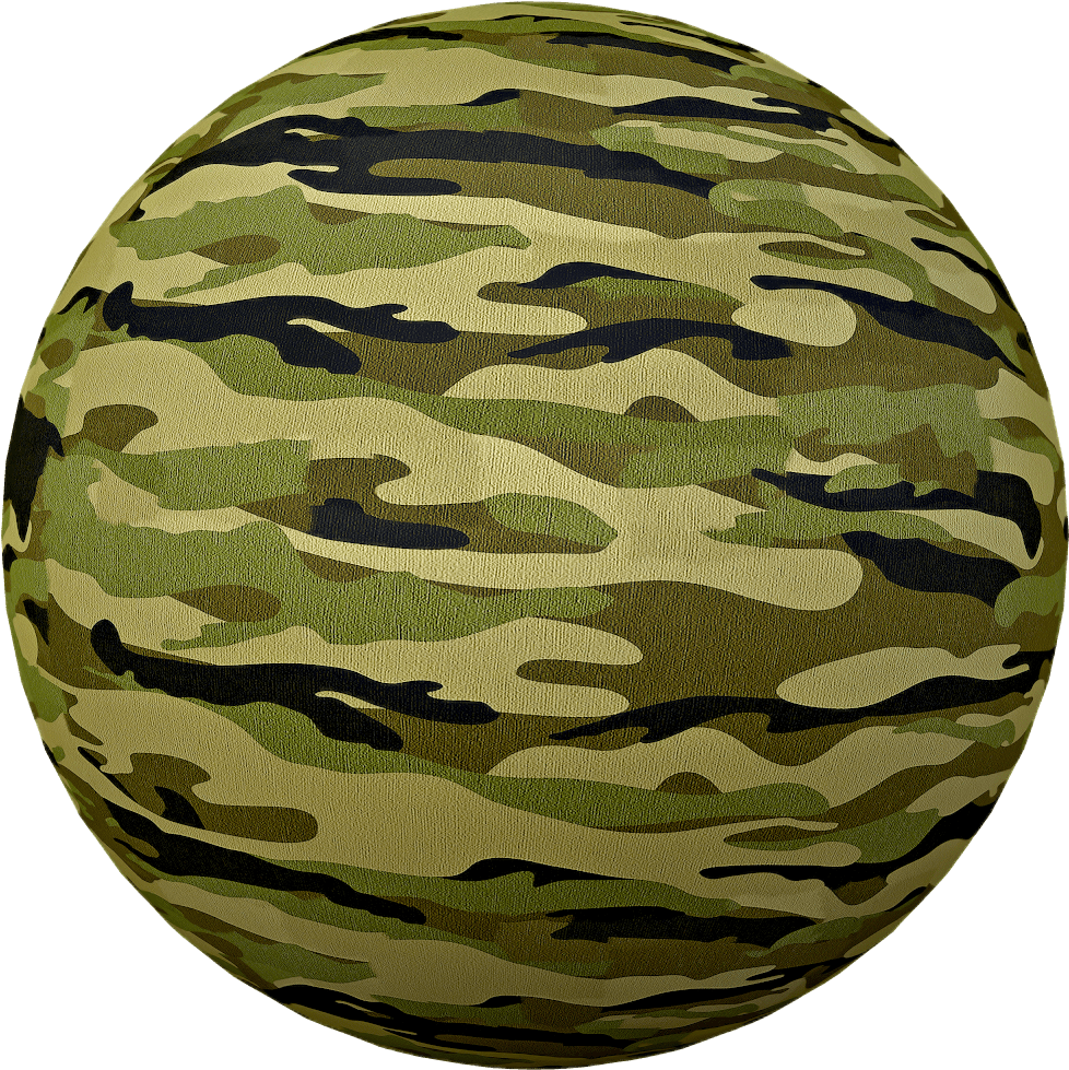 Camouflage Pattern Sphere PNG Image