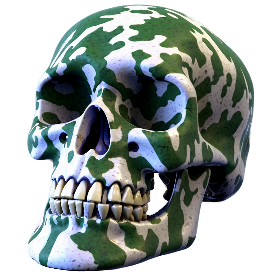 Camouflaged Skull Model Png A PNG Image