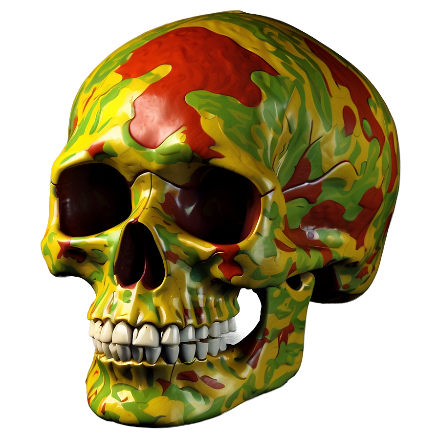 Camouflaged Skull Model Png C PNG Image