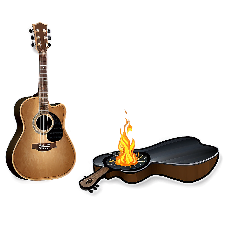 Campfire And Guitar Png Abc PNG Image