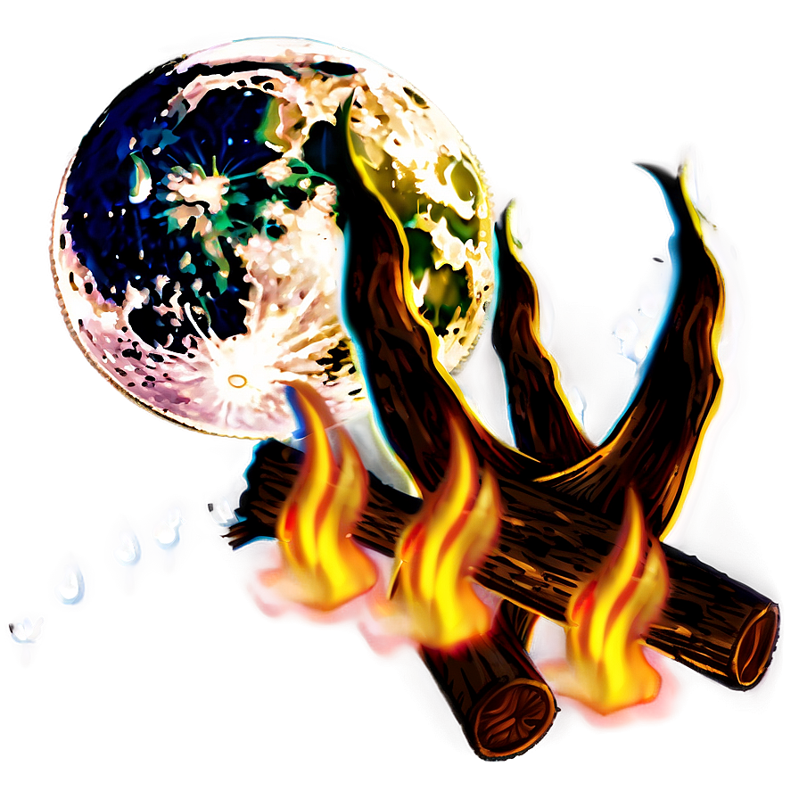 Campfire And Moon Png Atl PNG Image