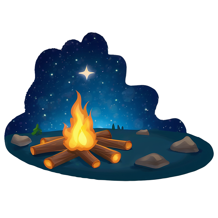 Campfire And Starry Sky Png Bwx14 PNG Image