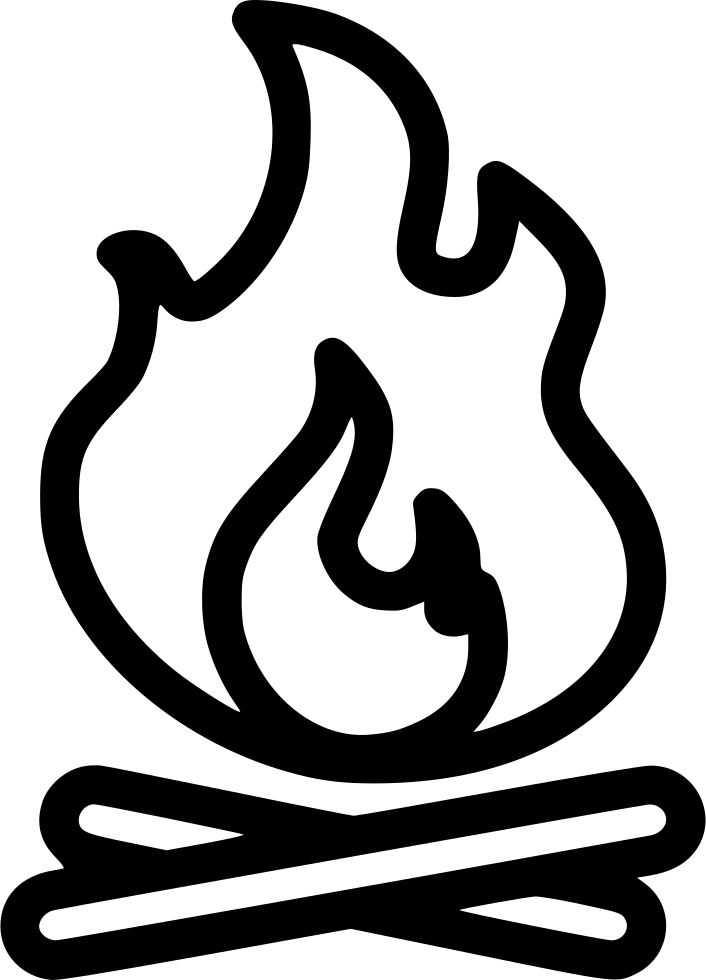 Campfire Icon Outline PNG Image