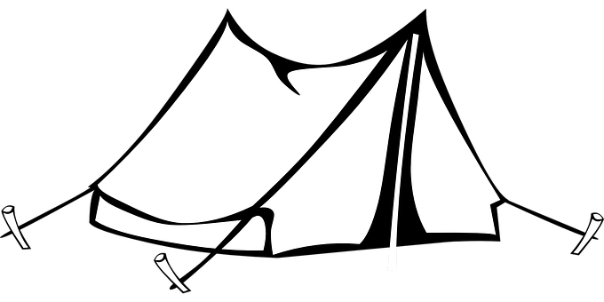 Camping Tent Silhouette PNG Image