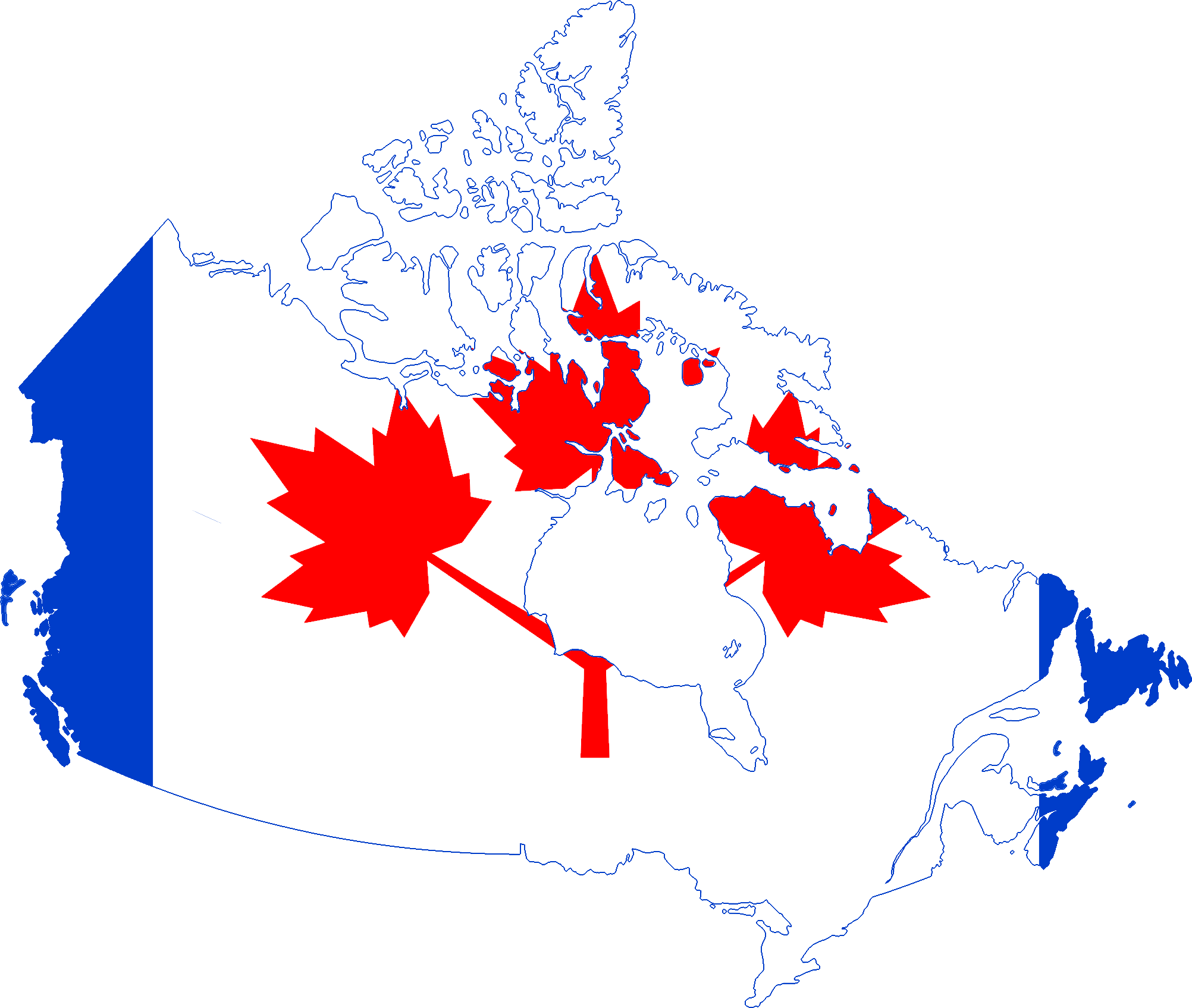 Canada Mapwith Maple Leaves PNG Image