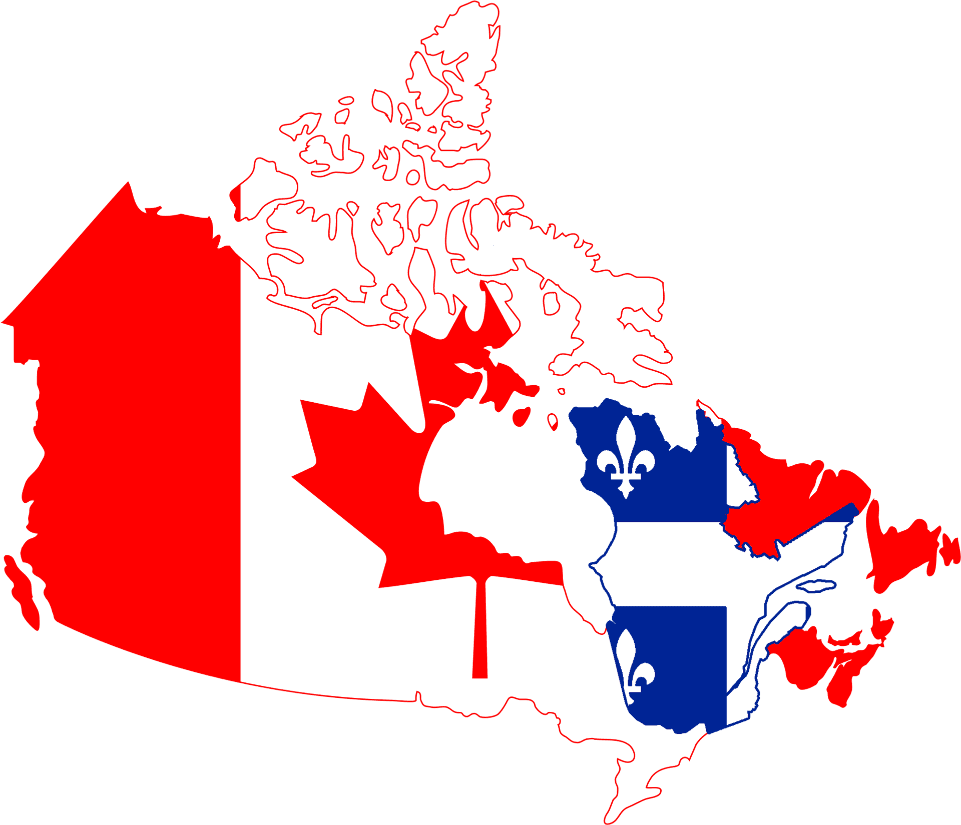 Canada Quebec Map Stylized PNG Image