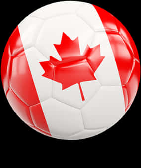 Canadian Flag Soccer Ball PNG Image