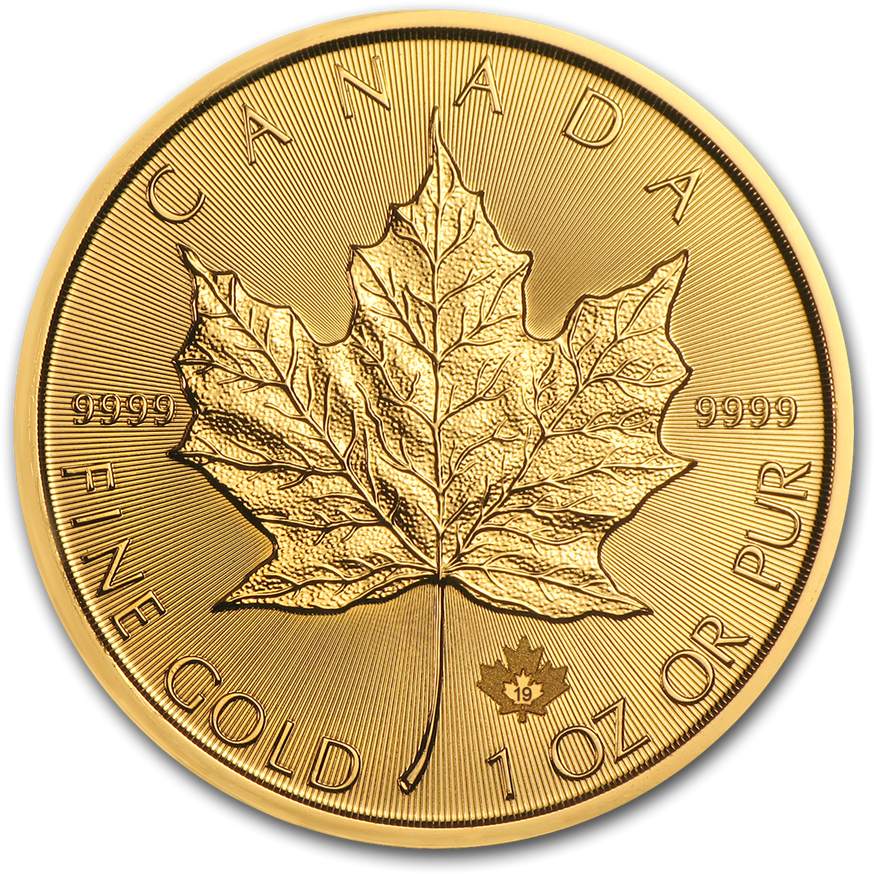 Canadian Gold Maple Leaf Coin PNG Image