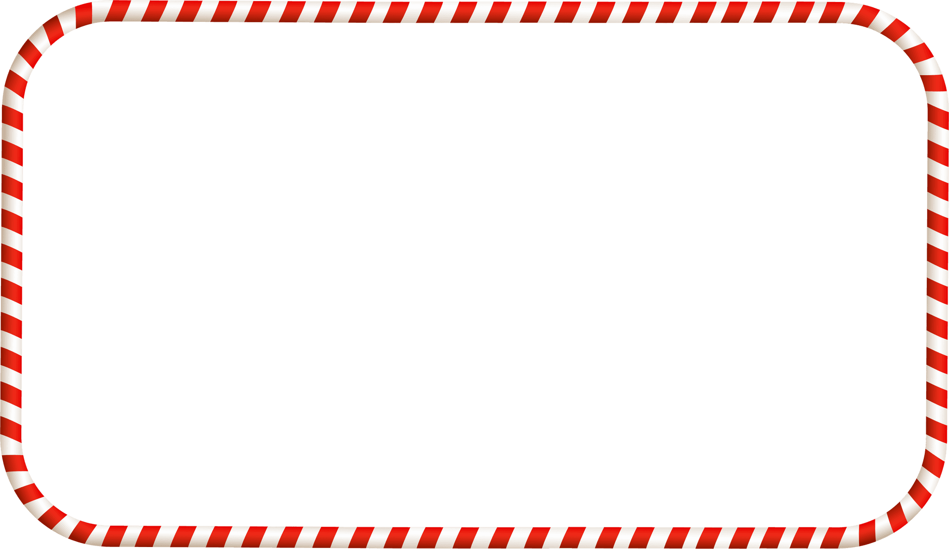 Candy Cane Bordered Christmas Frame PNG Image