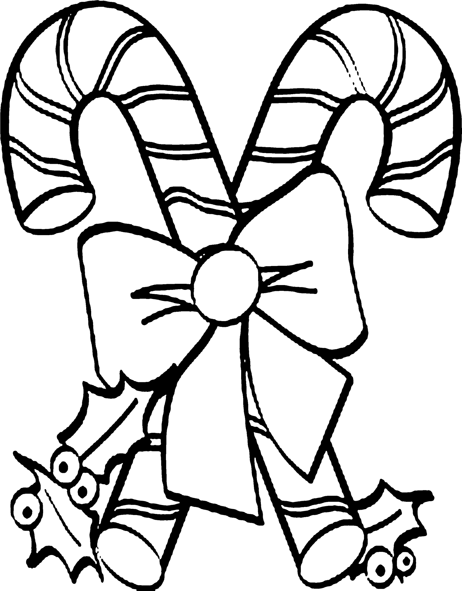 Candy Cane Coloring Page PNG Image