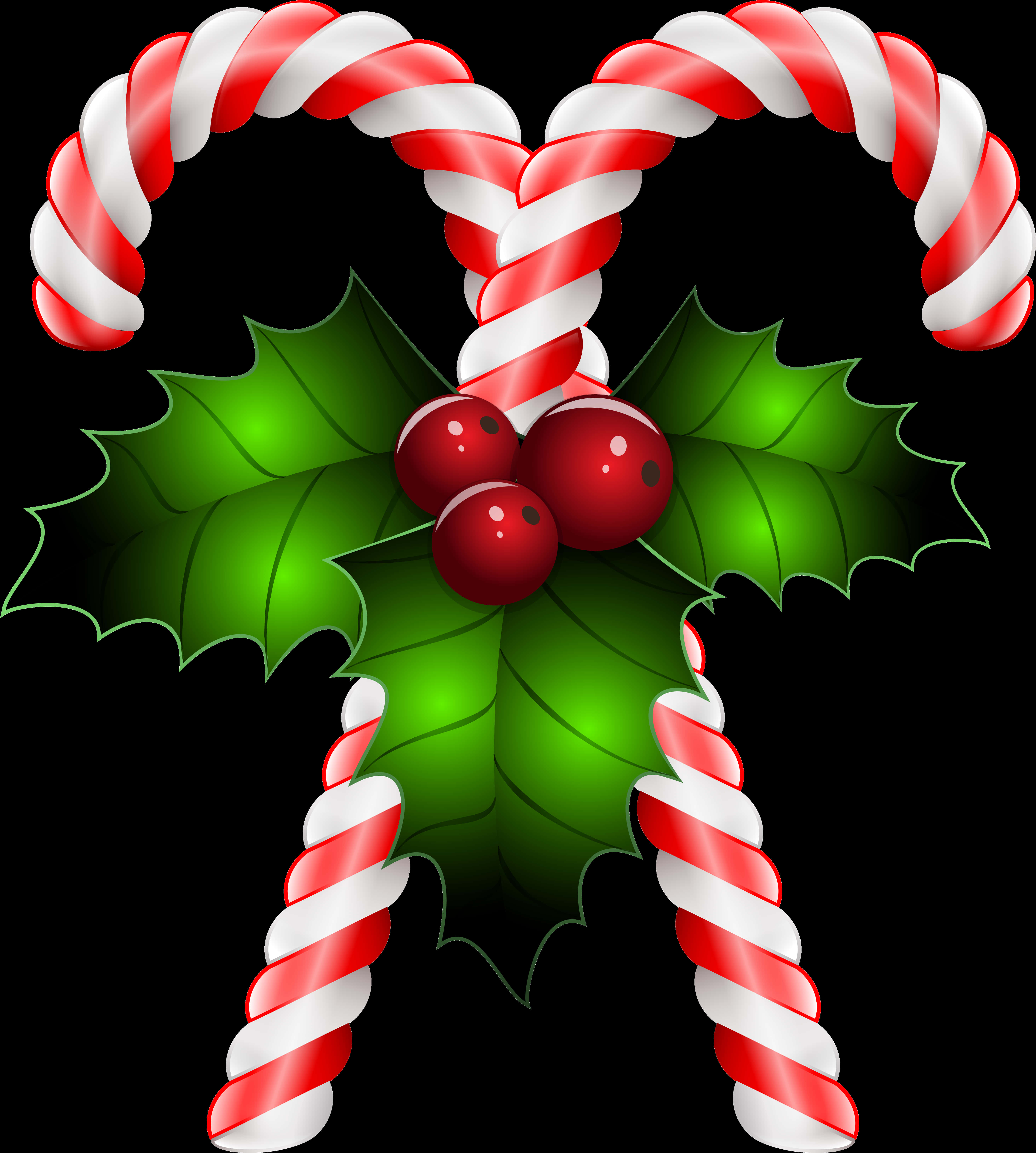 Candy Cane Holiday Decoration PNG Image