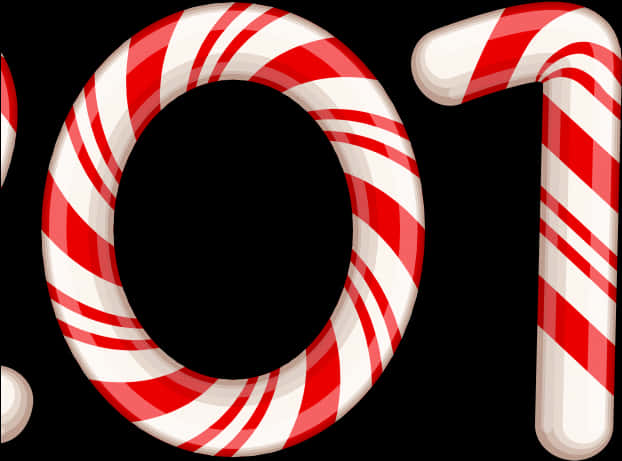 Candy Cane Letters Design PNG Image