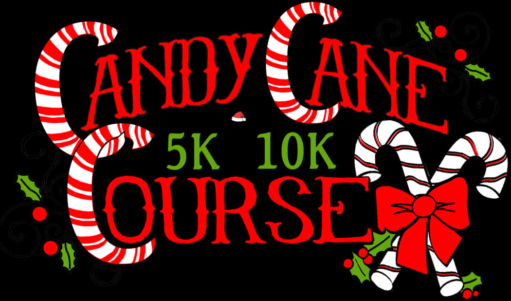 Candy Cane Race Event Banner PNG Image