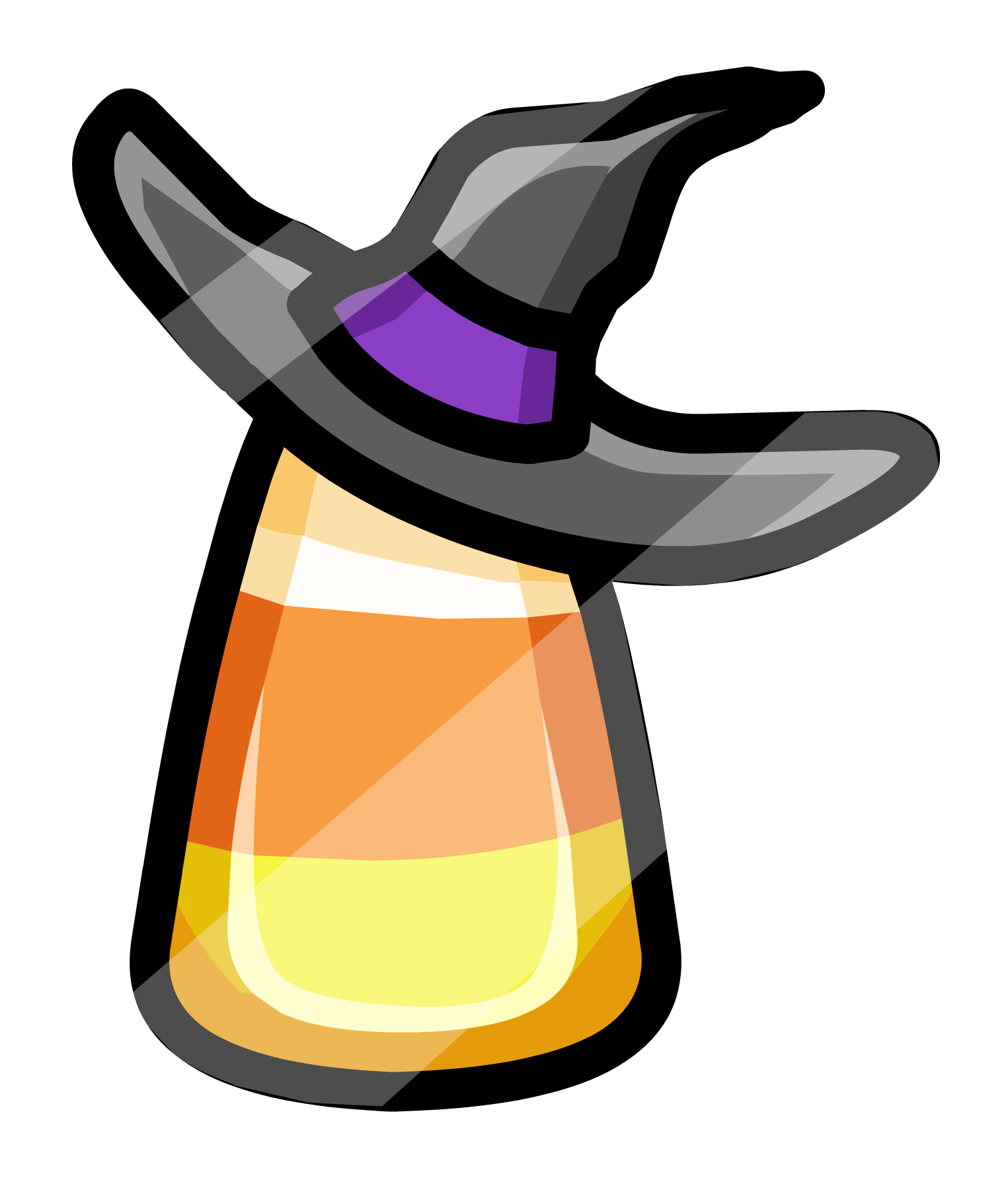 Candy Corn Potionwith Witch Hat PNG Image