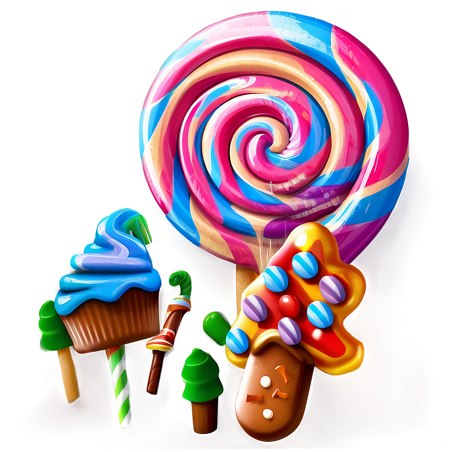 Candy Land Illustration Png Auj40 PNG Image