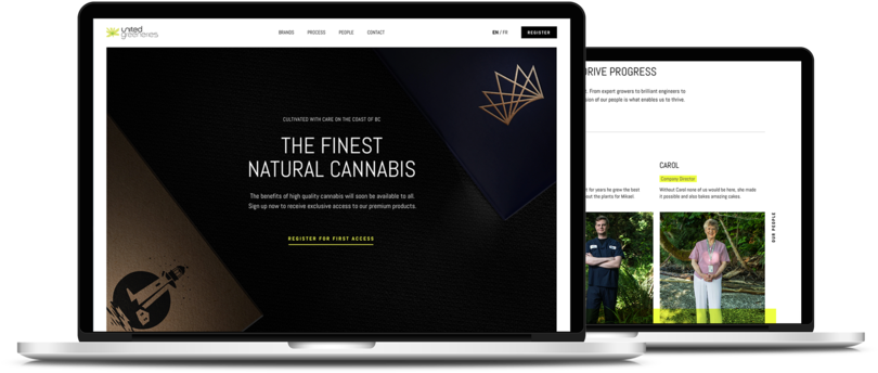 Cannabis Brand Laptop Mockup PNG Image