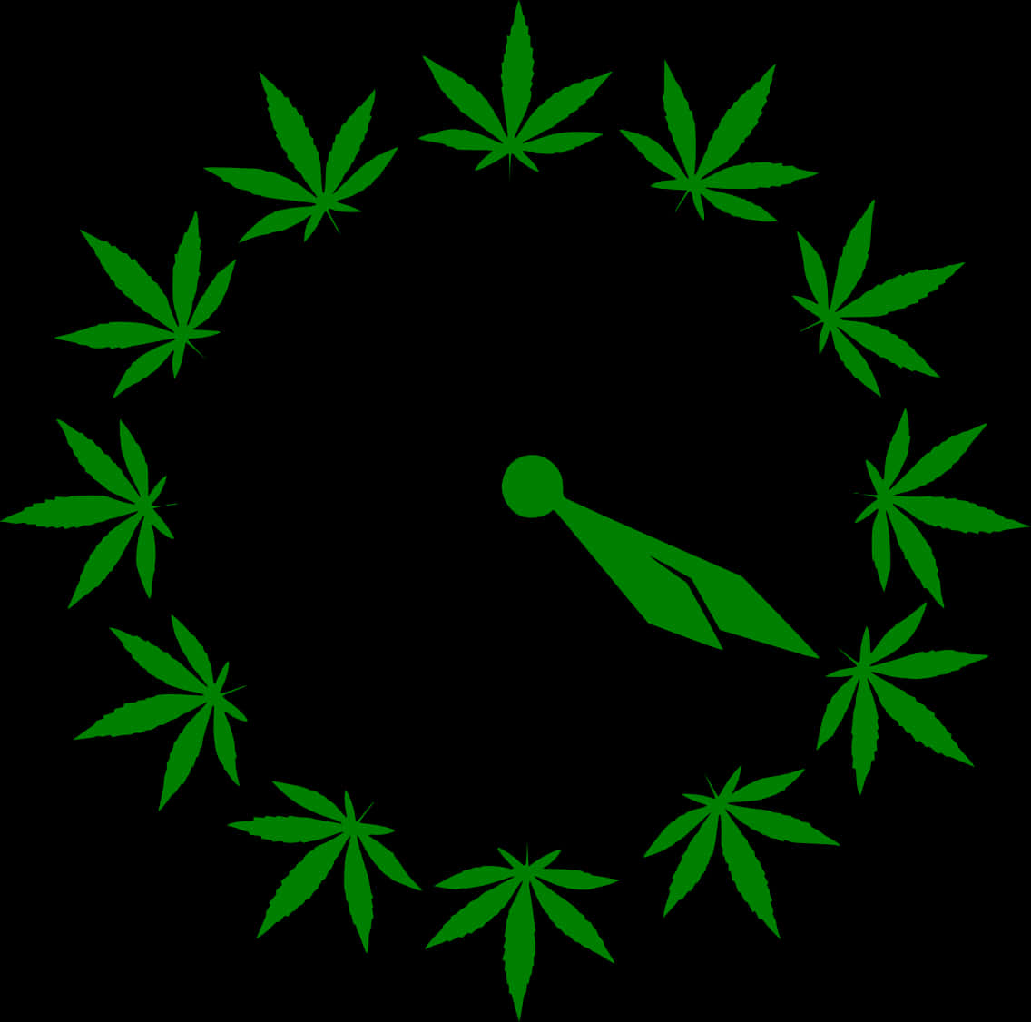 Cannabis Clock Graphic PNG Image