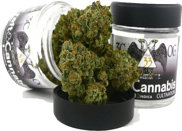 Cannabis Indica Strain Jar PNG Image