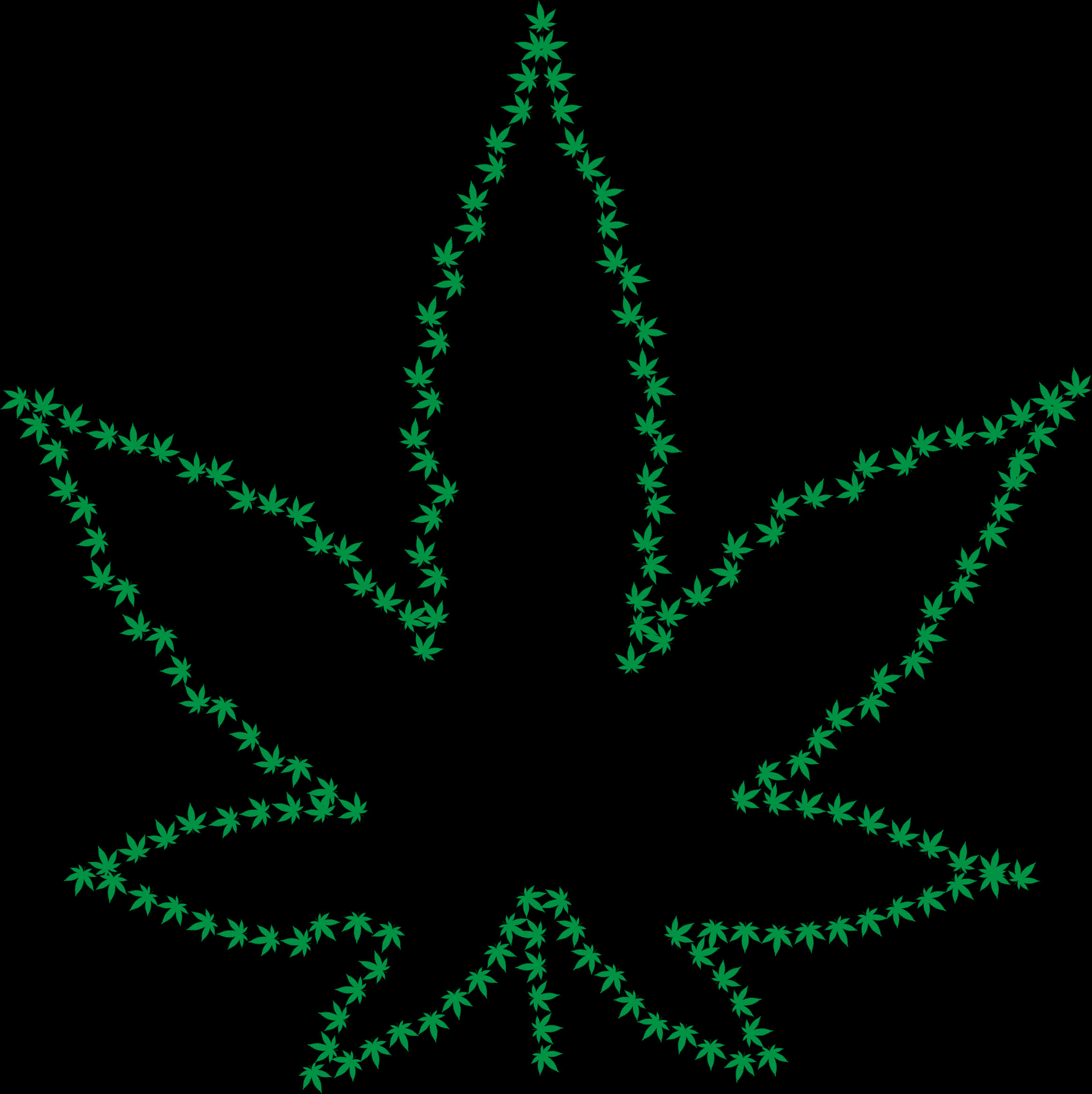 Cannabis Leaf Art Design PNG Image