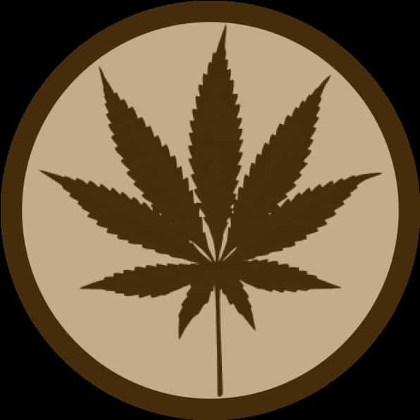 Cannabis Leaf Icon Brown Background PNG Image