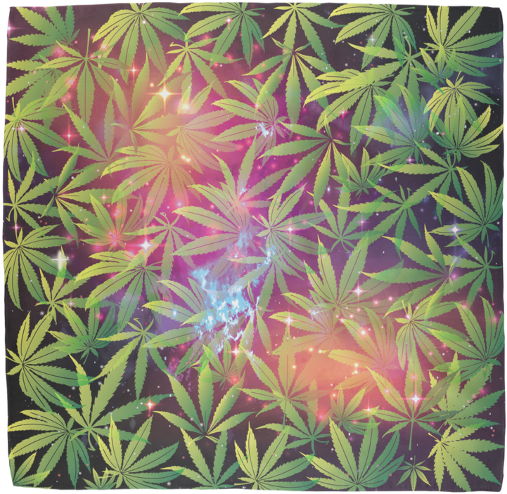 Cannabis Leaves Galaxy Background PNG Image