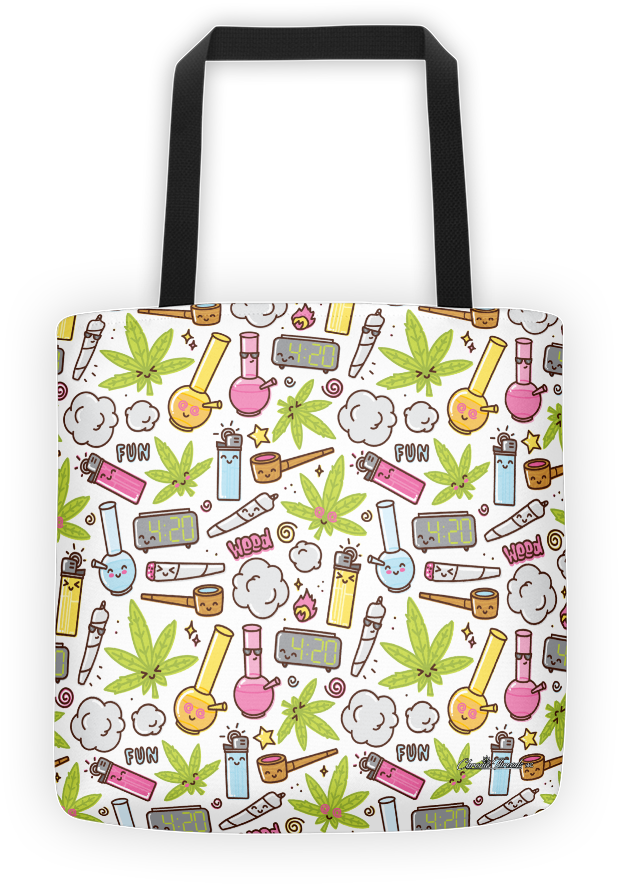 Cannabis Themed Bag Design PNG Image