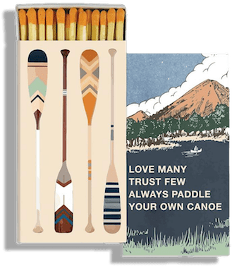 Canoe Paddle Matches Box Art PNG Image