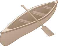 Canoeand Paddle Icon PNG Image