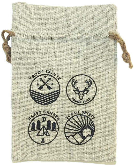 Canvas Pouch With Scout Badges Print PNG Image