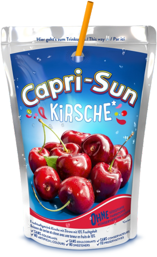 Capri Sun Kirsche Drink Pouch PNG Image