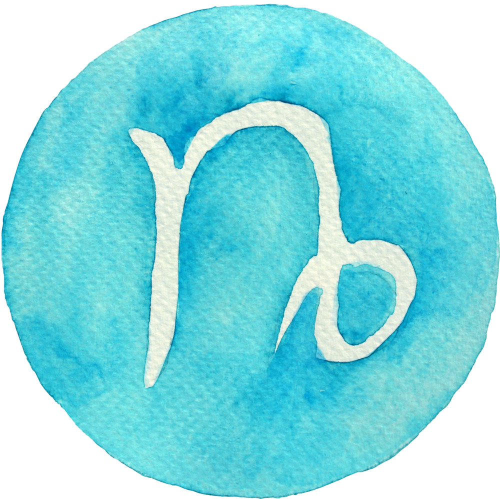 Capricorn Zodiac Sign Watercolor PNG Image