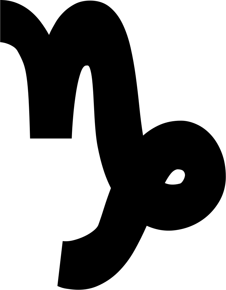 Capricorn Zodiac Symbol Black PNG Image