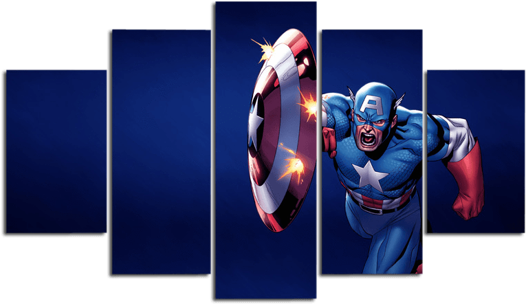 Captain America Shield Throw Canvas Art PNG Image