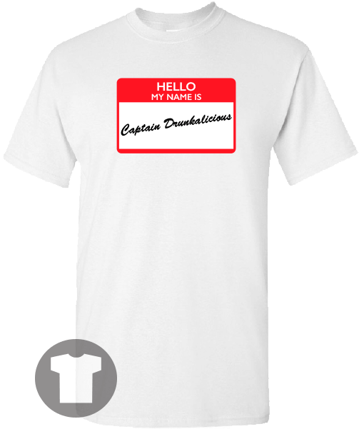 Captain Drunkalicious Name Tag T Shirt PNG Image