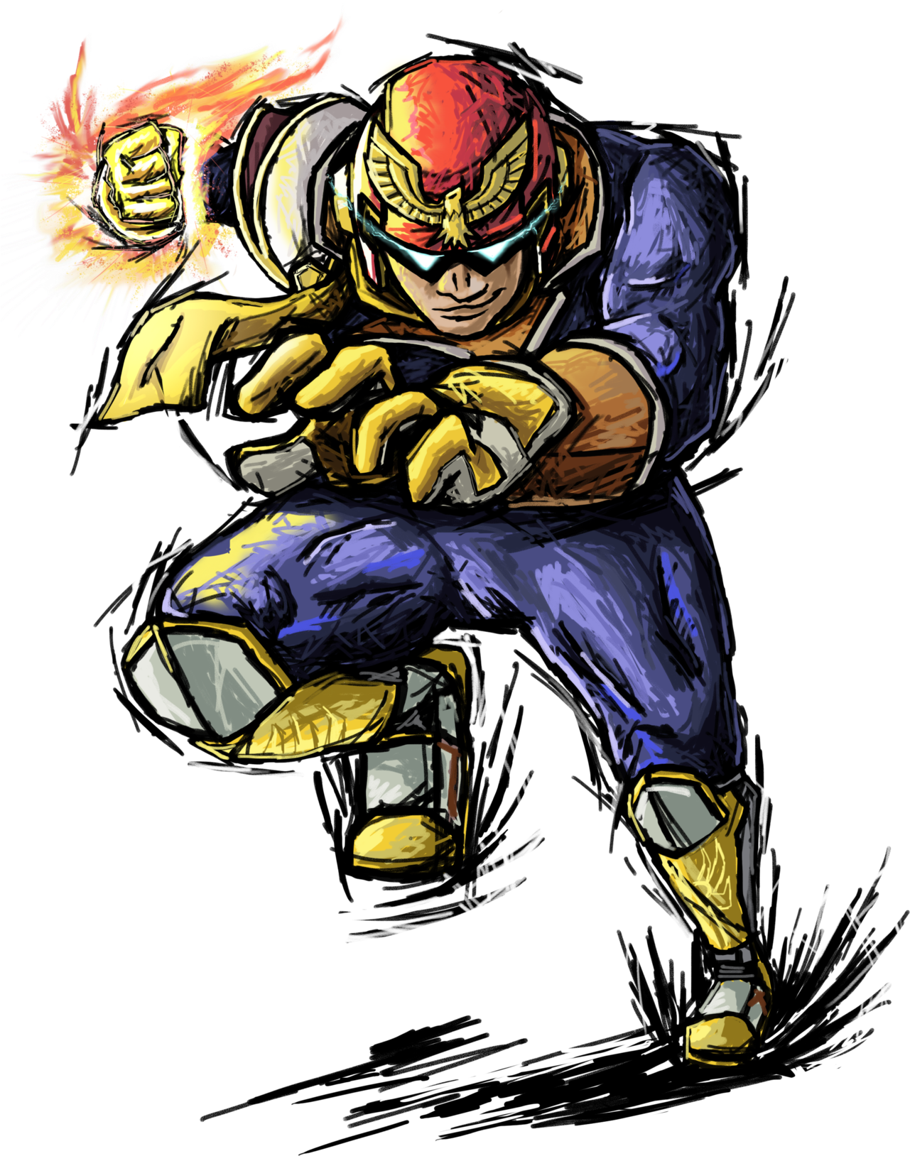 Captain Falcon Illustration PNG Image