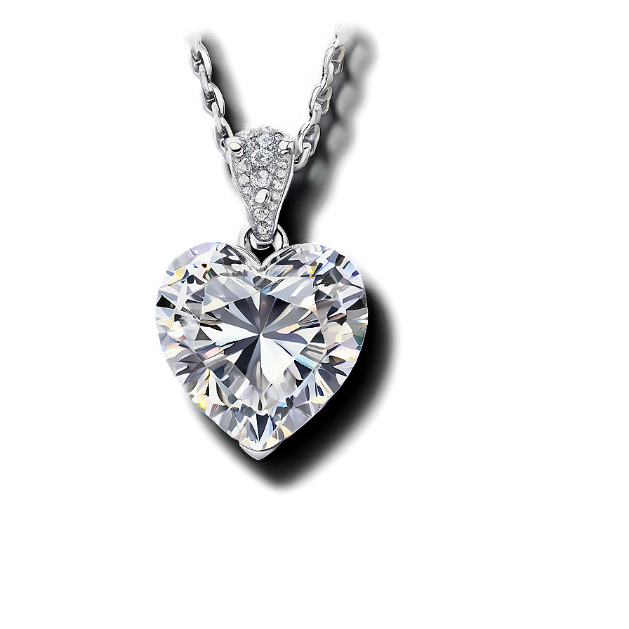 Captivating Diamond Heart Adornment Png 06262024 PNG Image