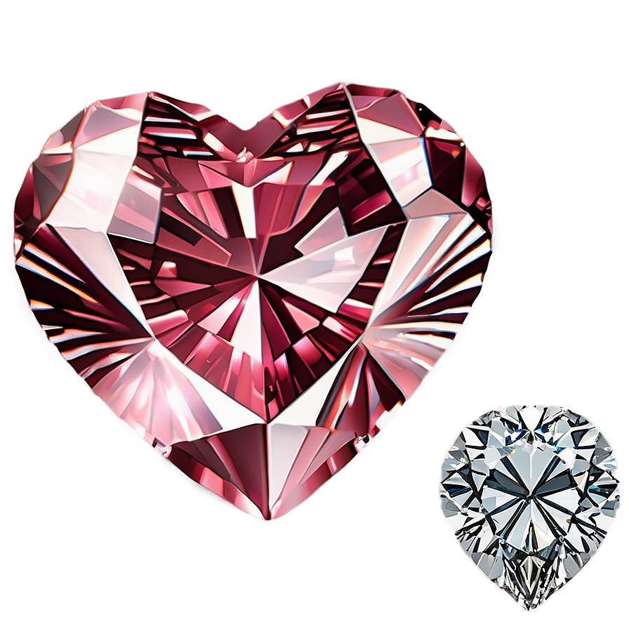 Captivating Pink Heart Diamond Image Png Msb87 PNG Image