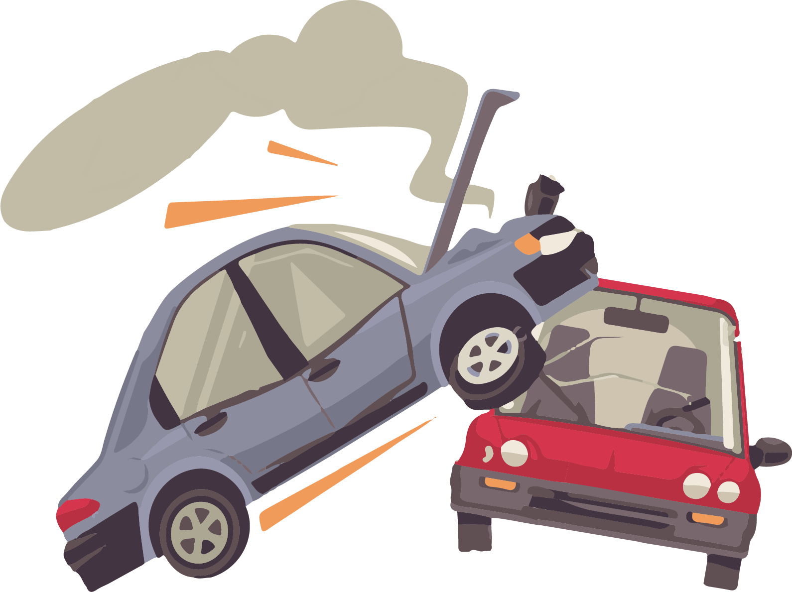 Car Accident Illustration PNG Image