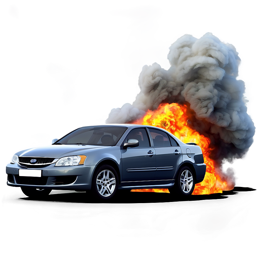 Car Crash Fire Explosion Png Eju80 PNG Image