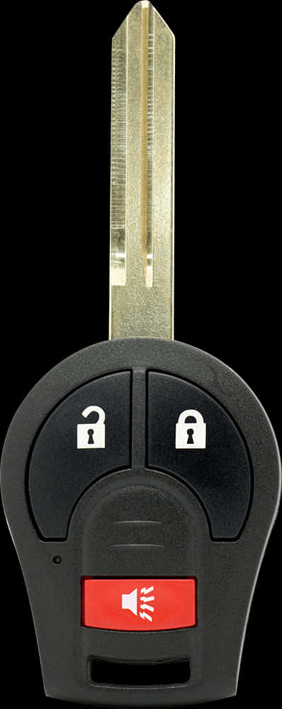 Car Key Fobwith Integrated Metal Key PNG Image