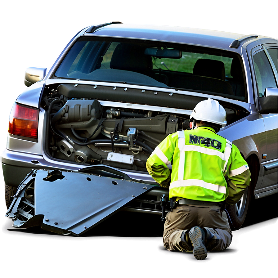 Car Rollover Crash Scene Png Bag PNG Image