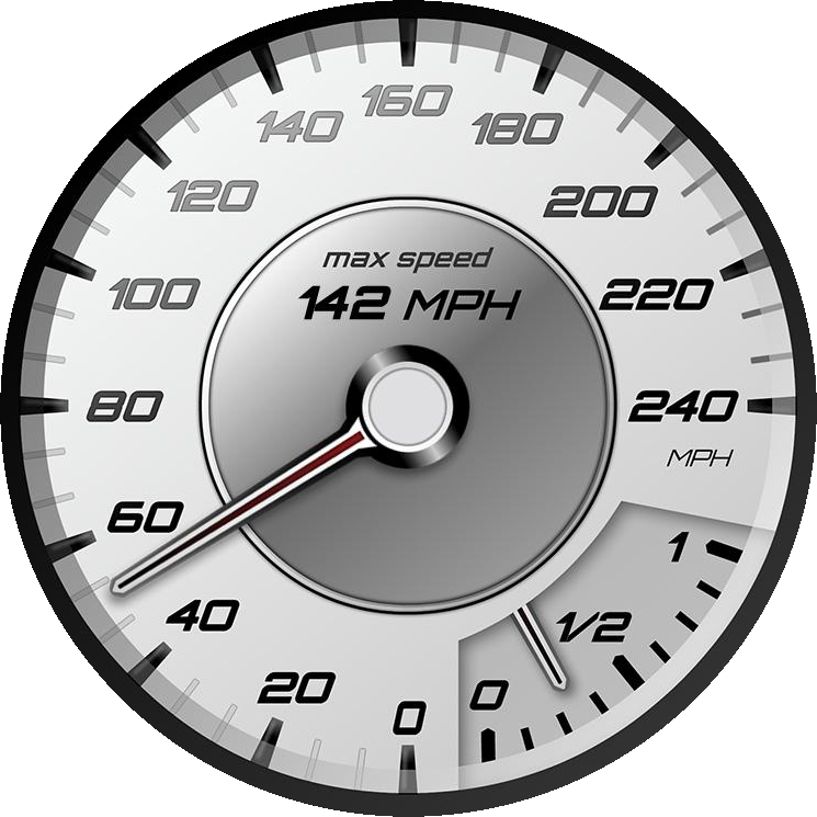 Car Speedometer Max Speed Indication PNG Image