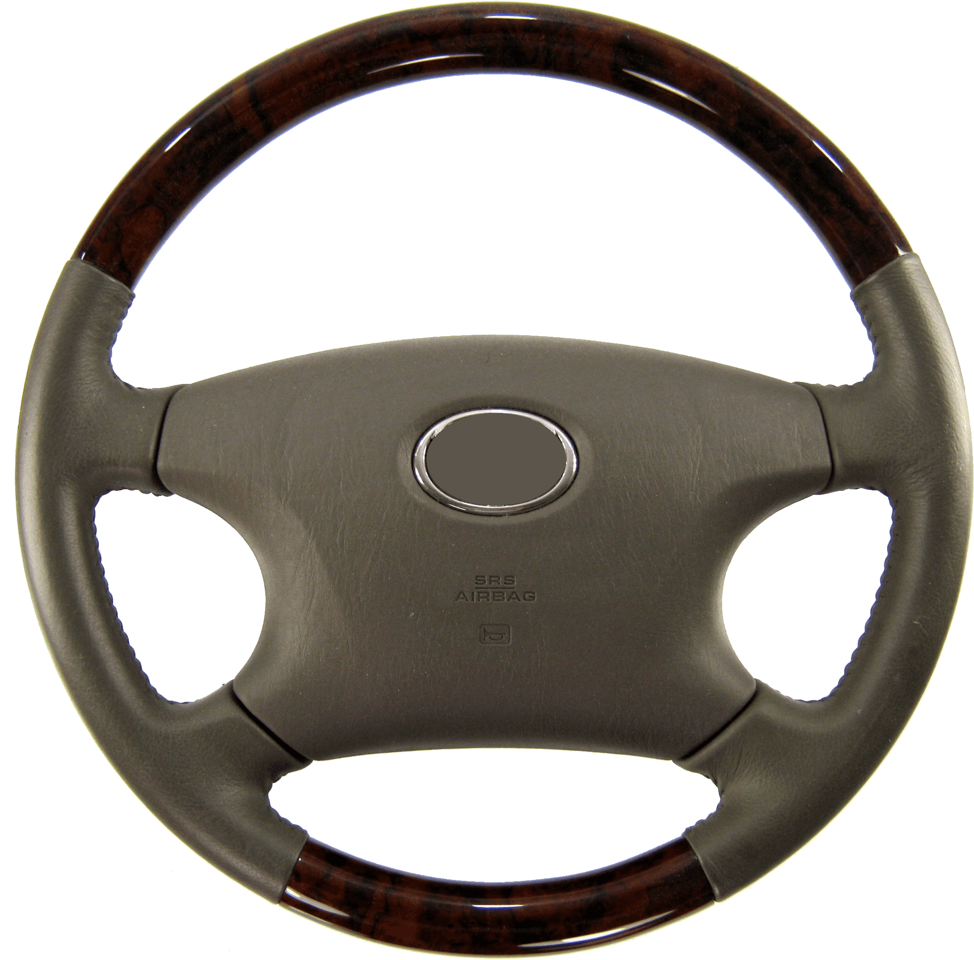 Car Steering Wheelwith Wood Trim PNG Image